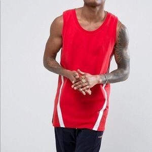 ASOS Longline Mesh Red Tank